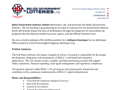 Belize Government Lotteries hiring skilled software developer; Apply today
