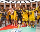 Poignant clips and invoking the marines: a day with Southend for their Wembley glory