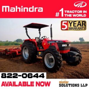 Mahindra tractors now available at Motor Solutions LLP