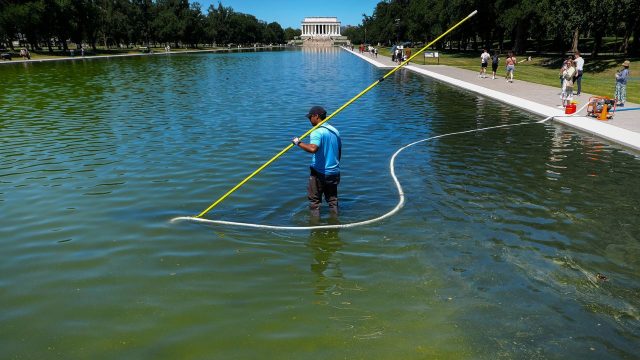 Trump blames ‘vandals’ for failed reflecting pool fix