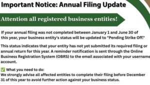 Businesses urged to complete Annual Filings on Belize Companies and Corporate Affairs Registry website