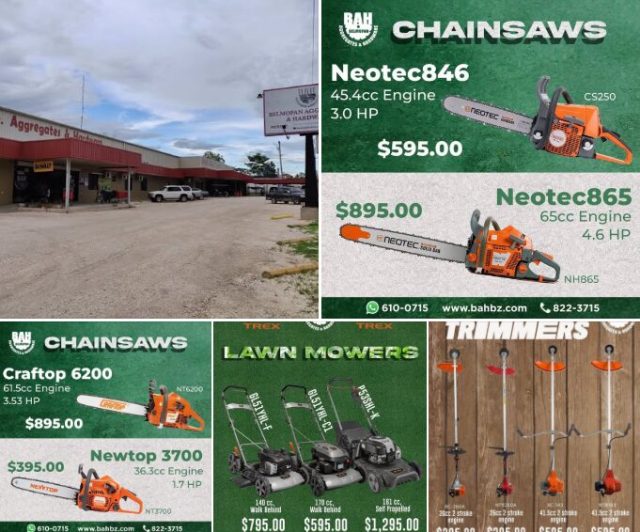 Chainsaws, mowers and trimmers: Belmopan Aggregates and Hardware arms you for rainy season